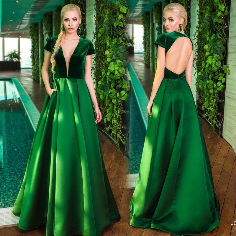 vestido longo para formatura verde